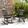Porch Rocker Chairs Set of 2, 350 lbs. Wooden Outdoor Rocking Chairs with High Back for Garden, Patio, Balcony, Black