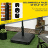 Patio Umbrella Base with Wheels, 53lbs Water or 66lbs Sand Filled, Heavy Duty Outdoor Umbrella Stand Holder, Black