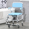 Accessibility Commode Wheelchair 300 lbs, Rolling Shower Wheelchair with Wheels, Rectangle Detachable Bucket & Waterproof Design