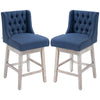 Swivel Bar Stools Set of 2, 27" Counter Height Stools with Linen Upholstery and Button Tufted Design for Kitchen