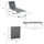 Foldable Reclining Sun Lounger Lounge Chair Camping Folding Bed Cot 5-Position Adjustable Back with Pillow for Patio Garden Beach Pool Grey