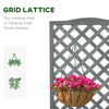 46" Wooden Planter with Trellis, Raised Garden Bed to Grow Vegetables, Herbs, Flowers for Backyard, Patio, Gray