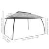 10' x 13' Patio Gazebo, Outdoor Gazebo Canopy Shelter with Netting, Vented Roof for Garden Dark Gray