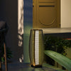 Solar Floor Lamp, Outdoor Rattan Garden Lantern Pathway Light, Decorative Driveway Lighting with Auto On/Off LED Lights for Porch, Yard, Sand