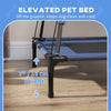 Elevated Portable Dog Cot Pet Bed with UV Protection Canopy Shade, 36 inch, Dark Blue