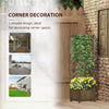 Wooden Raised Garden Bed, Planter with Trellis for Vine Climbing and Vegetables, Herbs and Flowers Growing, Carbonized