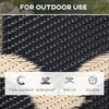 Reversible Outdoor RV Rug, 9' x 18' Patio Floor Mat, Plastic Straw Rug for Backyard, Deck, Picnic, Beach, Camping, Black & Beige