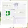 Lockable Medicine Cabinet, 3 Tier Steel Medical Wall Box with 2 Keys and Shelves for Bathroom, White