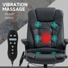 Heated Massage Office Chair, Heated Reclining Desk Chair with 6 Vibration Points, Armrest and Remote, Black