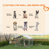 6.6' x 6.6' x 4.9' Dog Kennel Outdoor for Small Medium Dogs with Waterproof Roof, Silver