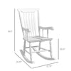 Porch Rocker Chair, 350 lbs. Wooden Outdoor Rocking Chair with High Back for Garden, Patio, Balcony, White
