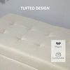 50" Storage Ottoman Bench, Upholstered Ottoman Foot Rest with Linen Fabric and Soft Close Lid for Entryway, Beige