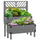 2 Tier Raised Garden Bed with Trellis, Wooden Elevated Planter Box with Legs and Metal Corners, for Vegetables, Flowers, Herbs, Gray