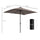 9' x 7' Outdoor Patio Solar Umbrella with Crank, Solar LED Lights, Tilting, Push-Button for Deck, Pool and Lawn, Tan
