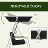 3-Person Patio Swing Chair, Outdoor Porch Swing with Adjustable Canopy & Removable Cushions for Garden, Backyard, Gray