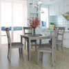 Rustic 4-Piece Dining Table Set with Wooden Table and Upholstered Chairs, Square Design, Gray