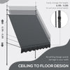 6.5' x 4' Manual Retractable Awning, Non-Screw Freestanding Patio Awning, UV Resistant, for Window or Door, Dark Gray