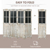 4-Panel Wood Room Divider with Chalkboard Panels, Rustic Folding Privacy Screens Room Divider, Partition Wall dividers for Rooms, Natural