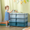 Kids Toy Storage Organizer with 6 Drawers, 3 Tier Kids Storage Units, Toy Organizer for Nursery Playroom Kindergarten for Toddlers, Blue