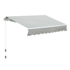 8' x 7' Patio Manual Retractable Awning Outdoor Patio Sun Shade w/ Crank Handle Deck Window Cover  Gray