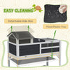 Tortoise Enclosure Tortoise House w/ Adjustable Lamp Holder, Storage Shelf, Removable Main House, Openable Lid, Gray