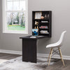 Wall Mounted Fold Out Convertible Desk, Multi-Function Floating Desk with Storage Shelf for Home Office, Espresso Brown