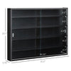 5-Tier Glass Display Cabinet with 2 Glass Doors and 4 Adjustable Shelves, Wall Mounted Display Case, Black