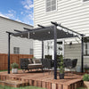 10' x 10' Outdoor Retractable Pergola Canopy, Aluminum Patio Pergola, Backyard Shade Shelter for Garden Patio Gray