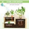 3 Tier Raised Flower Bed Outdoor Planter Box Wooden Garden Bed, Open Bottom for Plants, 42.5"x34.75"x14.25", Natural