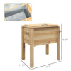 Wooden Outdoor Cooler, Beverage Cooler with Bottle Opener for Backyard Deck Poolside Party, 54 Quart, Natural