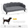 Large Dog Couch with Foam Cushioning, for Medium and Large Sized Dog With Extra Cushion Solid Wood Legs, Charcoal Gray
