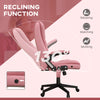 Heated Massage Office Chair, Heated Reclining Desk Chair with 6 Vibration Points, Armrest and Remote, Pink