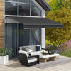 8' x 6.5' Retractable Awning, 280gsm UV Resistant Sunshade Shelter for Deck, Balcony, Yard, Dark Gray