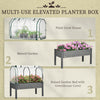 Raised Garden Bed with PE Greenhouse Cover Outdoor Planter Box for Herbs and Vegetables, 48 x 22 x 46 inch, Dark Gray
