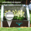 Raised Garden Bed, Outdoor Metal Planter Box with Small Greenhouse, Outdoor Planter Box with Cover, White and Silver