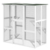 Outdoor Cat House Big Catio Wooden Feral Cat Shelter Enclosure w/ Large Spacious Interior, 6 High Ledges, Weather Protection Roof, 71" L, White