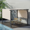 10' x 10' Steel Patio Pergola, Retractable Canopy, Backyard Shade Shelter for Porch Party, Garden, Grill Gazebo, Beige