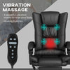 PU Leather Heated Massage Office Chair with 4 Vibration Points, Heated Reclining Computer Chair with Adjustable Height, Footrest, Black