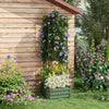 Galvanised Planter Box, 24"x24"x11.75" Raised Garden Bed with Tomato Cage for Climbing Vines, Vegetables, Flowers, Green