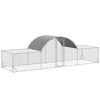 21.7' x 6.2' Chicken Run with Weather-Resistant Cover for 12-14 Chickens, Silver