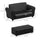Kids Sofa Set with Footstool for Toddlers and Babies, Black