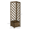 Wooden Raised Garden Bed, Planter with Trellis for Vine Climbing and Vegetables, Herbs and Flowers Growing, Carbonized