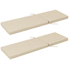 2 Patio Chaise Lounge Chair Cushions with Backrests, Replacement Patio Cushions with Ties, Lounge Chair, Beige