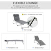Foldable Reclining Sun Lounger Lounge Chair Camping Folding Bed Cot 5-Position Adjustable Back with Pillow for Patio Garden Beach Pool Grey