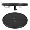 Beach Umbrella Table Tray with Wine Glass Holder and Foldable Towel Rack, 23.5" Dia., Black
