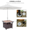 Rattan Wicker Outdoor Accent Table with Umbrella Insert
