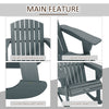 Wood Adirondack Outdoor Lounge Rocking Chair Fire Pit Seating with Slatted Wooden Design, Fanned Back, Gray