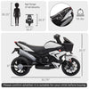 6V Kids Electric Motorbike Ride-On Motorcycle Dirt Bike, Battery-Powered Toy Off-road Street Bike w/ Music Horn Headlights for Girls Boys, White