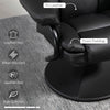 Recliner Chair with Ottoman Footrest, 360° Swivel Reclining Chair, Faux Leather Living Room Chair with Adjustable Backrest, Black
