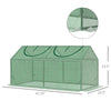 4' x 2' x 2' Mini Greenhouse, Outdoor Garden Greenhouse Tent with Roll-up Windows, Steel Frame and PE Cover, White